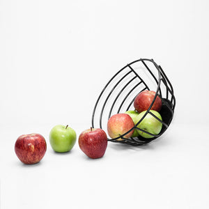 Black wire metal fruit basket