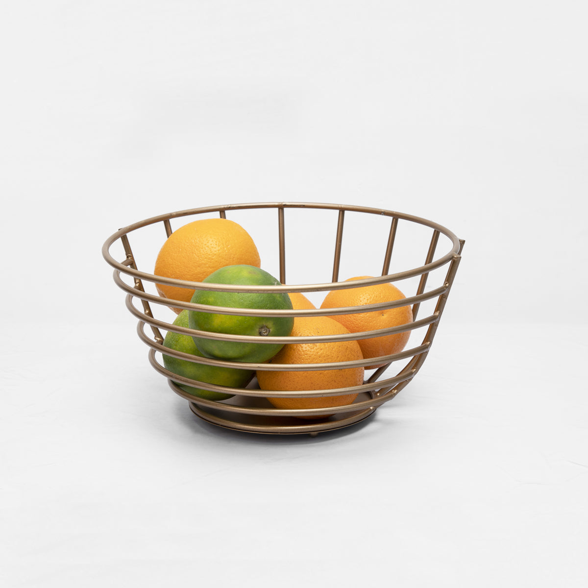 Gold wire metal fruit basket